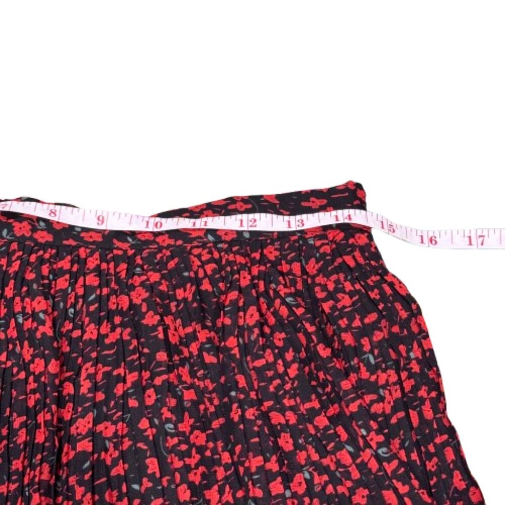 Lulus Duarte Black and Red Floral Pleated Tiered Ethereal Midi Skirt (Size M) - Picture 9 of 10